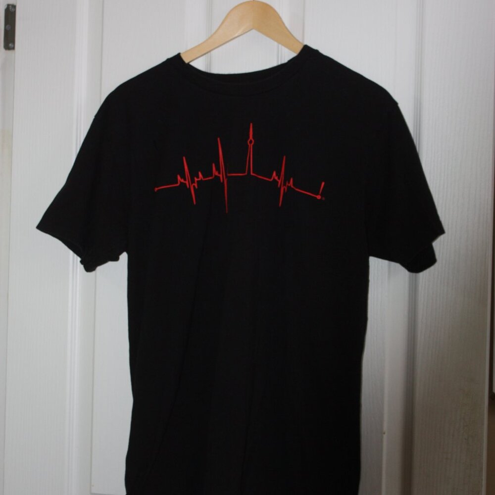 Vintage Toronto T-shirt Pulse CN Tower Black Men's Size Large